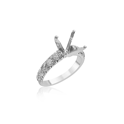 JB Star Platinum Shared Prong Diamond Engagement Ring