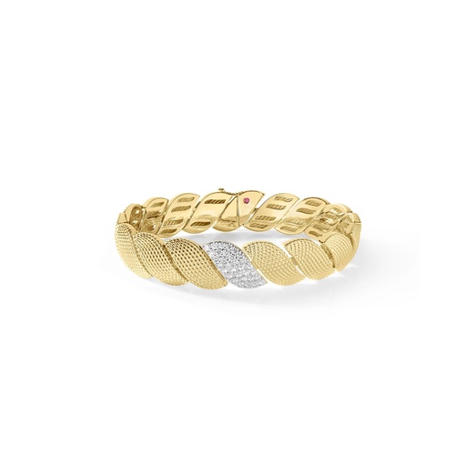 Roberto Coin 18K Yellow & White Gold 7 San Marco Textured Diamond Bracelet