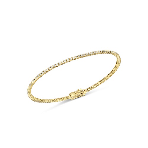 Alson Signature Collection 14K Yellow Gold 7 4-Prong Diamond Tennis Bracelet