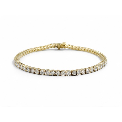 Alson Signature Collection 14K Yellow Gold 7 4-Prong Diamond Tennis Bracelet