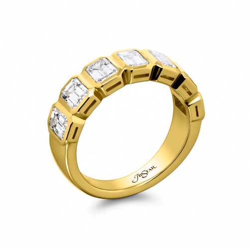 JB Star 18K Yellow Gold Bezel Set Diamond Band