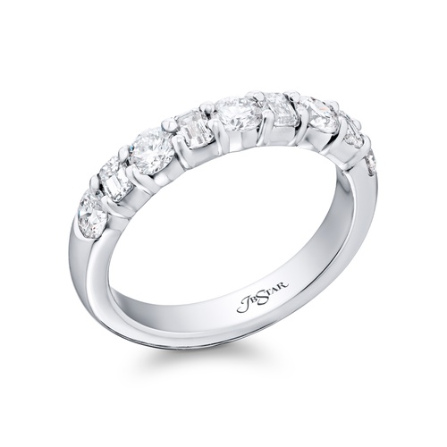 JB Star Platinum Shared Prong Diamond Band