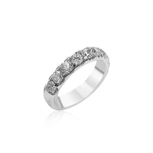 Alson Signature Collection 18K White Gold U Prong Set Diamond Comfort Fit Band