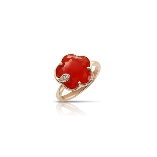 Pasquale Bruni 18K Rose Gold Petit Joli Carnelian, White & Champagne Diamond Ring