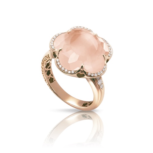 Pasquale Bruni 18K Rose Gold Bon Ton Rose Quartz & Diamond Ring