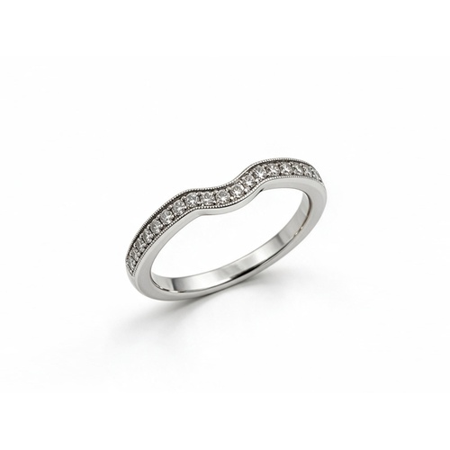 Alson Signature Collection 18K White Gold Milgrain Diamond Shadow Band