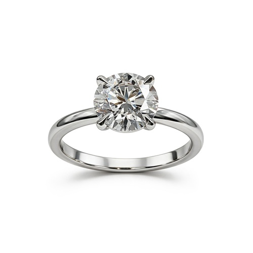 Precision Set Platinum Round Cut Diamond 4-Prong 1.8MM Solitaire Engagement Ring
