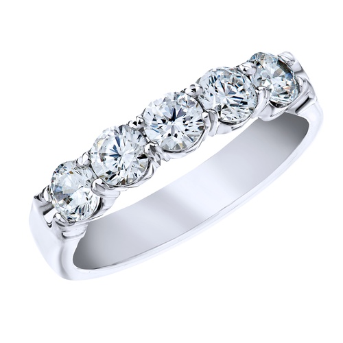 Alson Signature Collection Platinum Split Shared Prong Diamond Band
