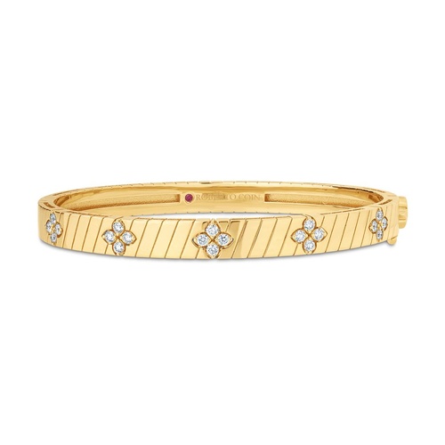 Roberto Coin 18K Yellow Gold Love in Verona Diamond Bangle Bracelet