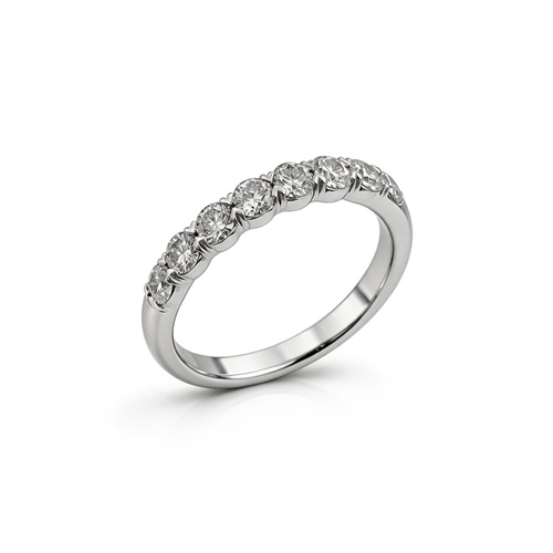 Alson Special Value 18K White Gold Shared Prong Diamond Band