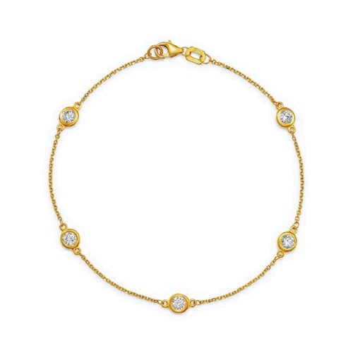Alson Signature Collection 14K Yellow Gold 7.5 Diamond Station Bracelet
