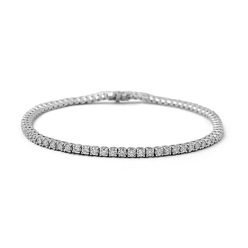 Alson Signature Collection 14K White Gold 7 4-Prong Diamond Tennis Bracelet