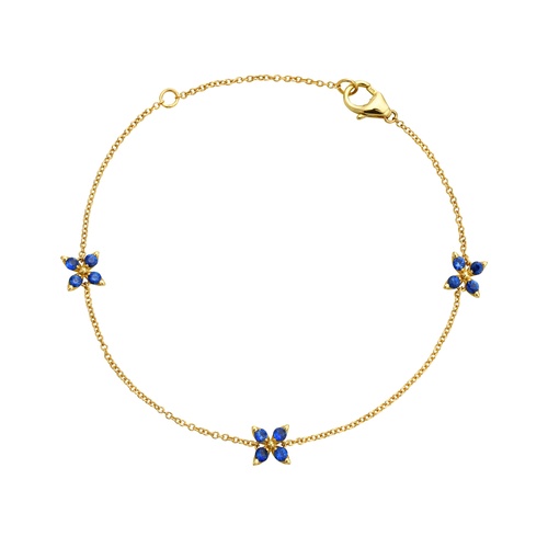 Alson Signature Collection 14K Yellow Gold 7 Mariposa Blue Sapphire Bracelet