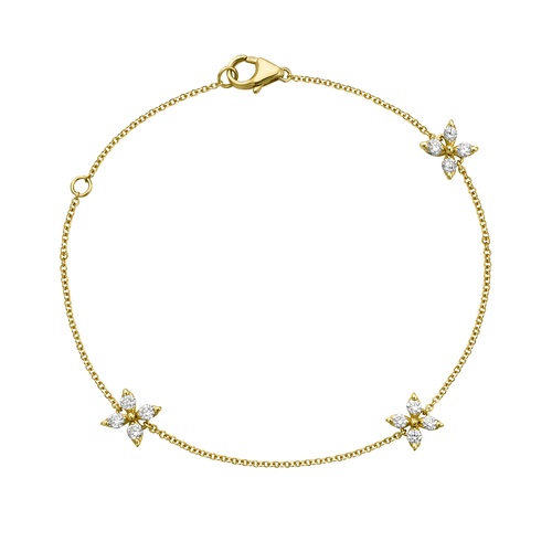 Alson Signature Collection 14K Yellow Gold 7 Mariposa Diamond Bracelet