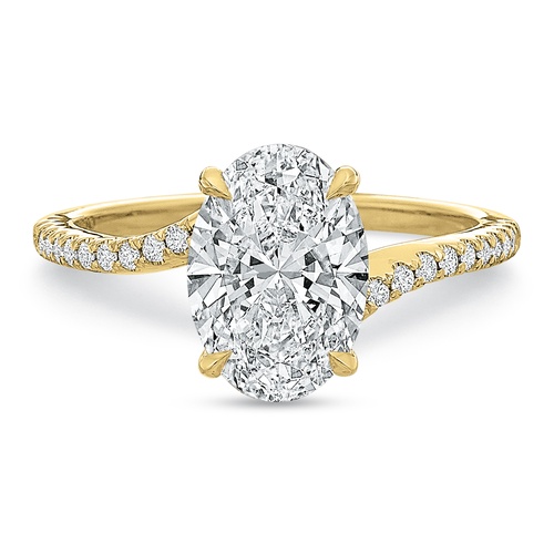 Precision Set 18K Yellow Gold & Platinum Bold Bypass Diamond Engagement Ring, Center Stone Sold Separately