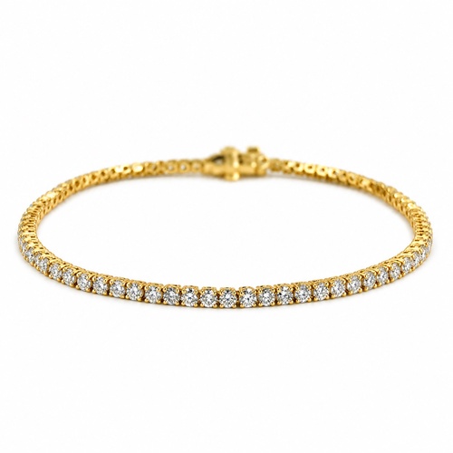 Alson Signature Collection 14K Yellow Gold 7 Diamond 4-Prong Tennis Bracelet