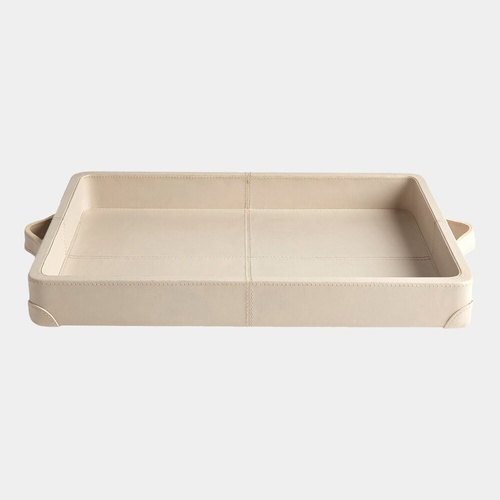 Global Views Tiburtina Mist Leather Tray
