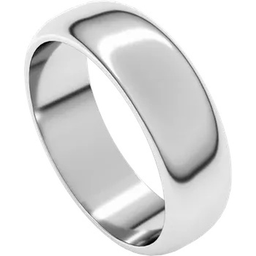 Alson Signature Collection Men's Platinum 6MM Half Round Plain Band