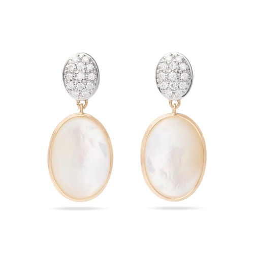 Marco Bicego 18K Yellow & White Gold Siviglia Mother of Pearl & Diamond Drop Earrings