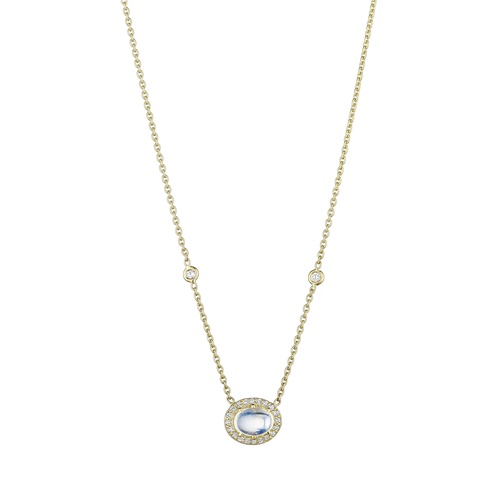 Penny Preville 18K Yellow Gold 16 Moon Dance Moonstone & Diamond Necklace
