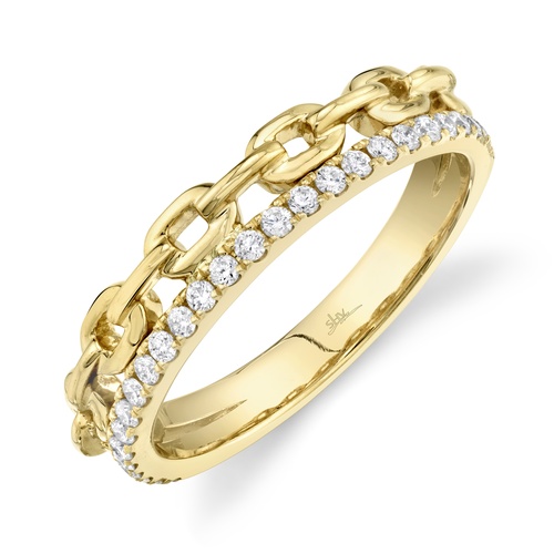 Shy Creation 14K Yellow Gold Diamond Link Band