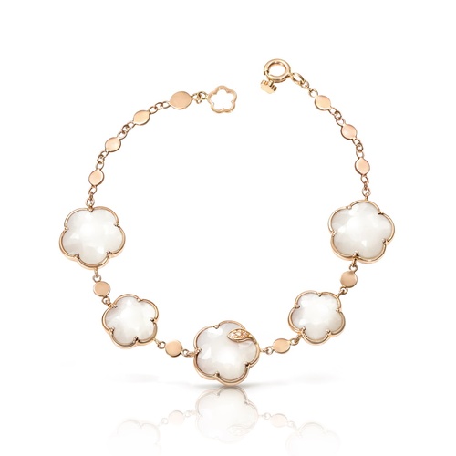Pasquale Bruni 18K Rose Gold Ton Joli Lunaire Moonstone/Mother of Pearl Doublet & Diamond Bracelet