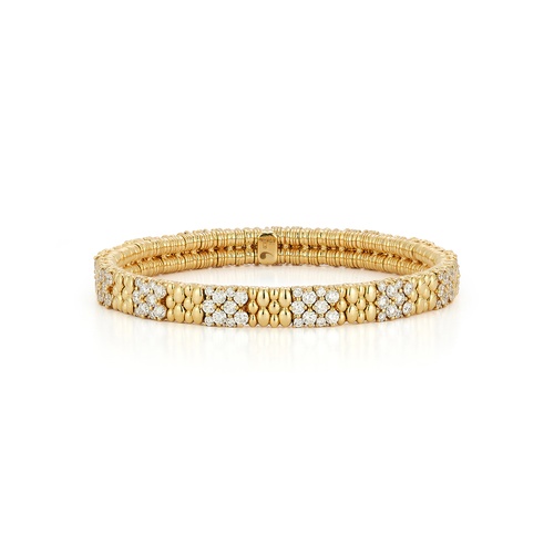 Roberto Demeglio 18K Yellow gold Cashmere Diamond Stretch Bracelet