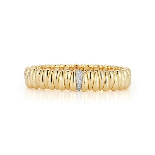 Roberto Demeglio 18K Yellow Gold One Diamond Section Stretch Bracelet