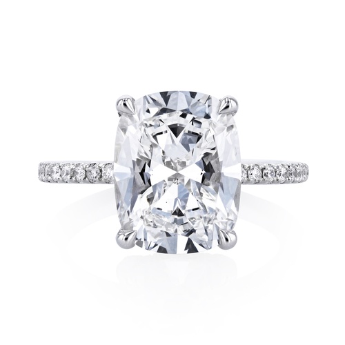 Alson Signature Collection Platinum Cushion Cut Diamond Engagement Ring