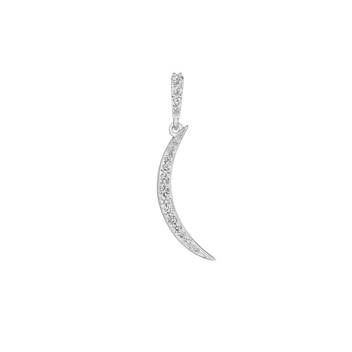 Penny Preville 18K White Gold 22MM Diamond Petite Crescent Moon Pendant