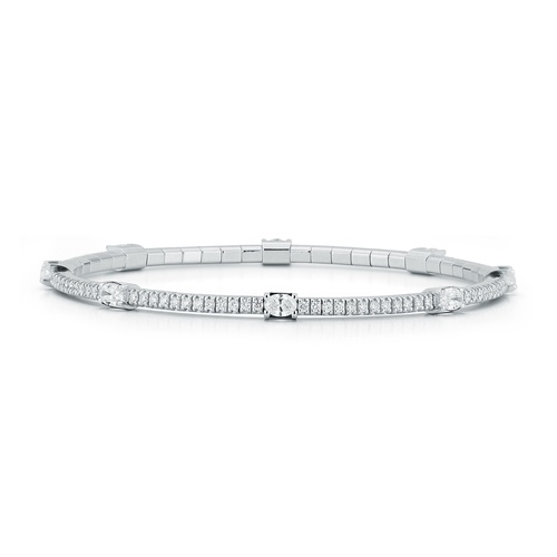 Alson Signature Collection 18K White Gold Diamond Stretch Tennis Bracelet