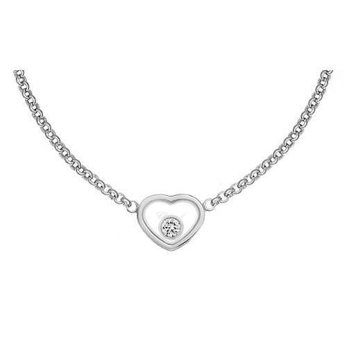 Chopard 18K White Gold My Happy Hearts Diamond Necklace