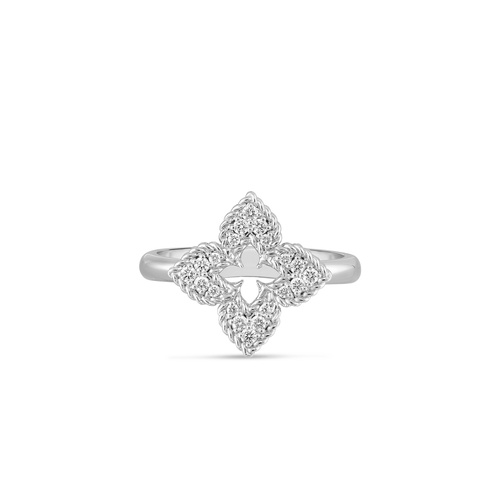 Roberto Coin 18K White Gold Venetian Princess Diamond Ring