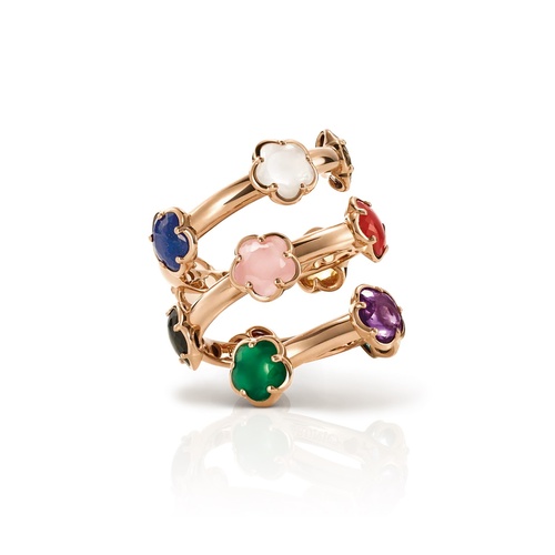 Pasquale Bruni 18K Rose Gold Figlia Dei Fiori Contrarie Multi Gemstone Ring