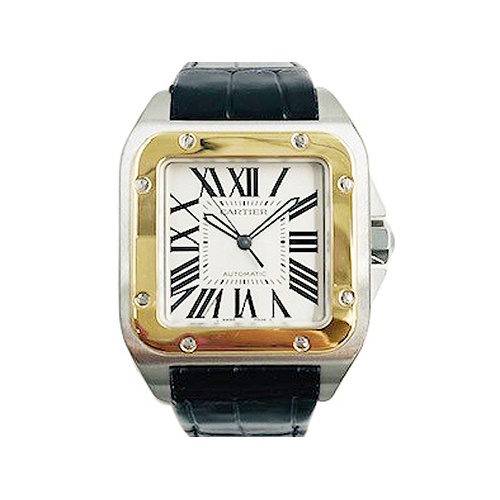 Alson Pre-Owned Cartier Santos 100 Extra Large Model Steel 18K