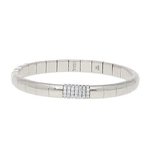 Roberto Demeglio 18K White Gold Pura Diamond Station Stretch Bracelet