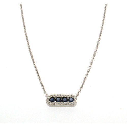 Hulchi Belluni 18K White Gold 17 Sparkling Blue Sapphire & Diamond Necklace