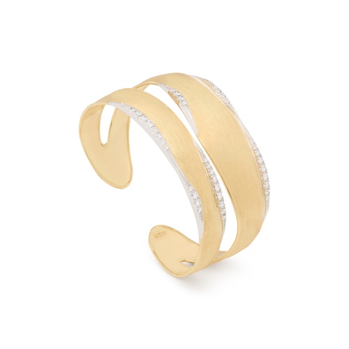 Marco Bicego 18K Yellow & White Lunaria Diamond Cuff Bracelet