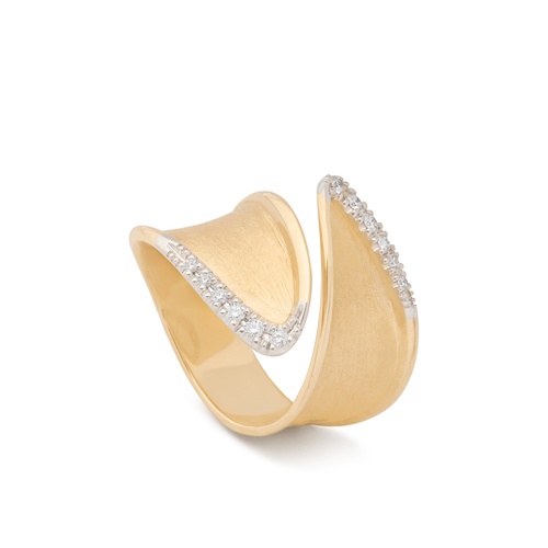 Marco Bicego 18K Yellow & White Lunaria Twist Diamond Bypass Band
