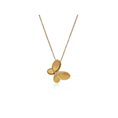 Roberto Coin 18K Rose Gold 18 Jasmine Diamond Butterfly Necklace