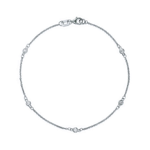Alson Signature Collection 14K White Gold 18 Diamond By The Yard Bracelet