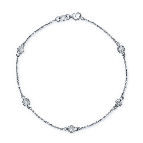 Alson Signature Collection 14K White Gold 18 Diamond By The Yard Bracelet