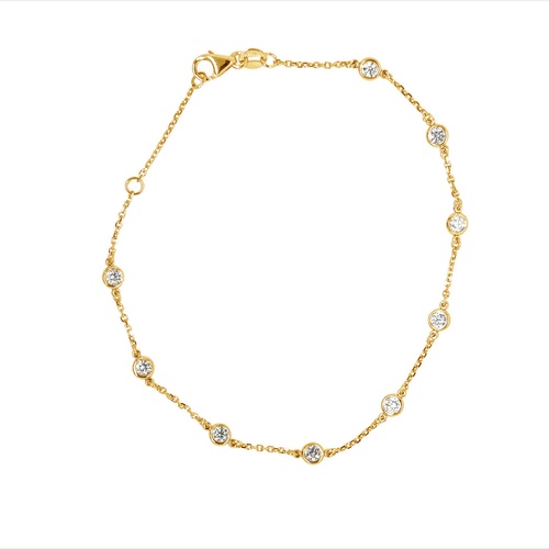 Alson Signature Collection 14K Yellow Gold 7.5 Diamond By The Yard Bracelet