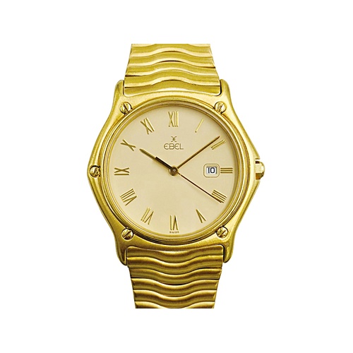 ★EBlSU王朝54L★ Alson Pre-Owned Ebel Classic Wave 36MM 18K Yellow Gold Watch