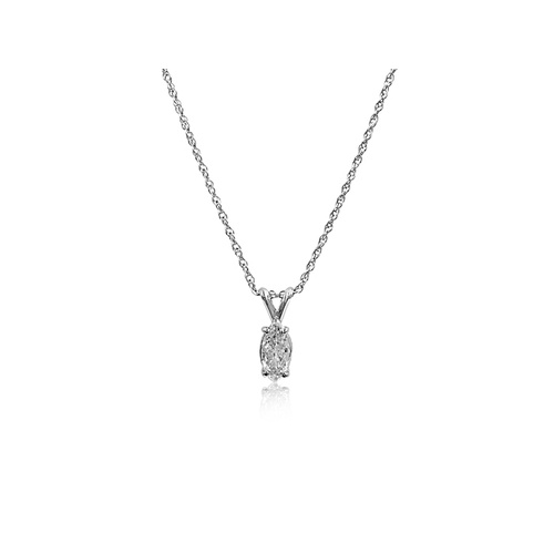 Alson Estate Collection 14K White Gold 16.5 Diamond Solitaire Pendant Necklace