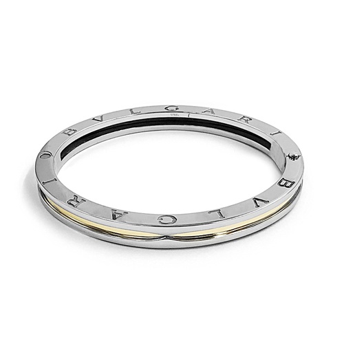 Alson Estate Collection 18K Yellow Gold & Steel Bvlgari Bangle Bracelet