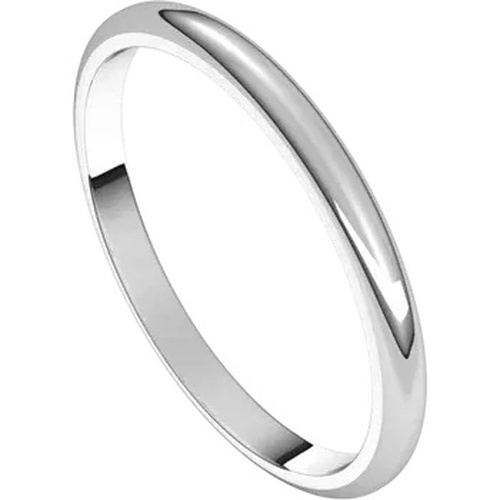 Alson Signature Collection 18K White Gold 2MM Half Round Band, Size 6