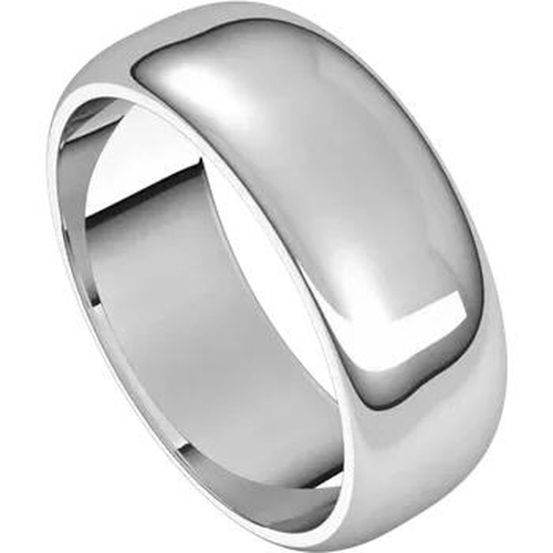 Alson Signature Collection Men's 14K White Gold 7MM Half Round Band