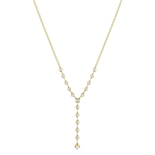 Penny Preville 18K Yellow Gold 18 Diamond Y Necklace