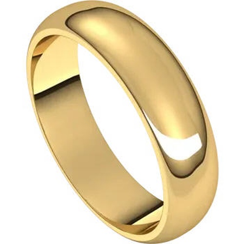 Alson Signature Collection 18K Yellow Gold 5MM Half Round Band, Size 12